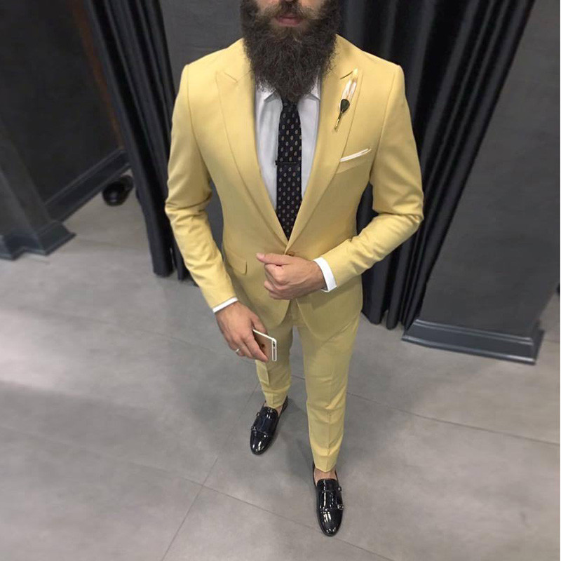 Men'S Formal Dinner Wear - 2025 Latest Yellow Men Suits for