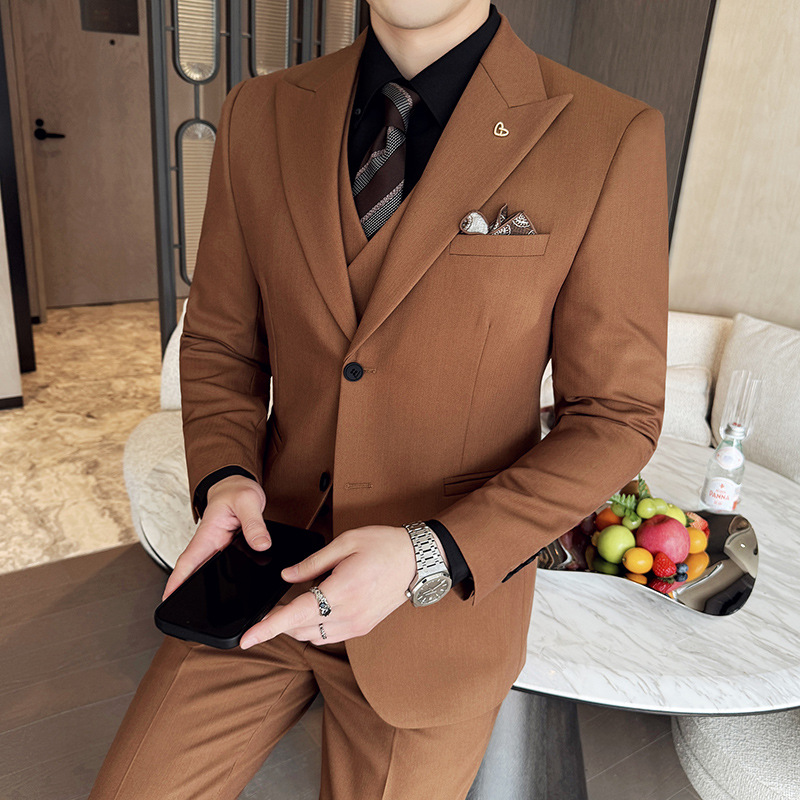 White Mens Suits 3 Pieces Slim - đánh giá và giá Men'S Formal Dinner Wear