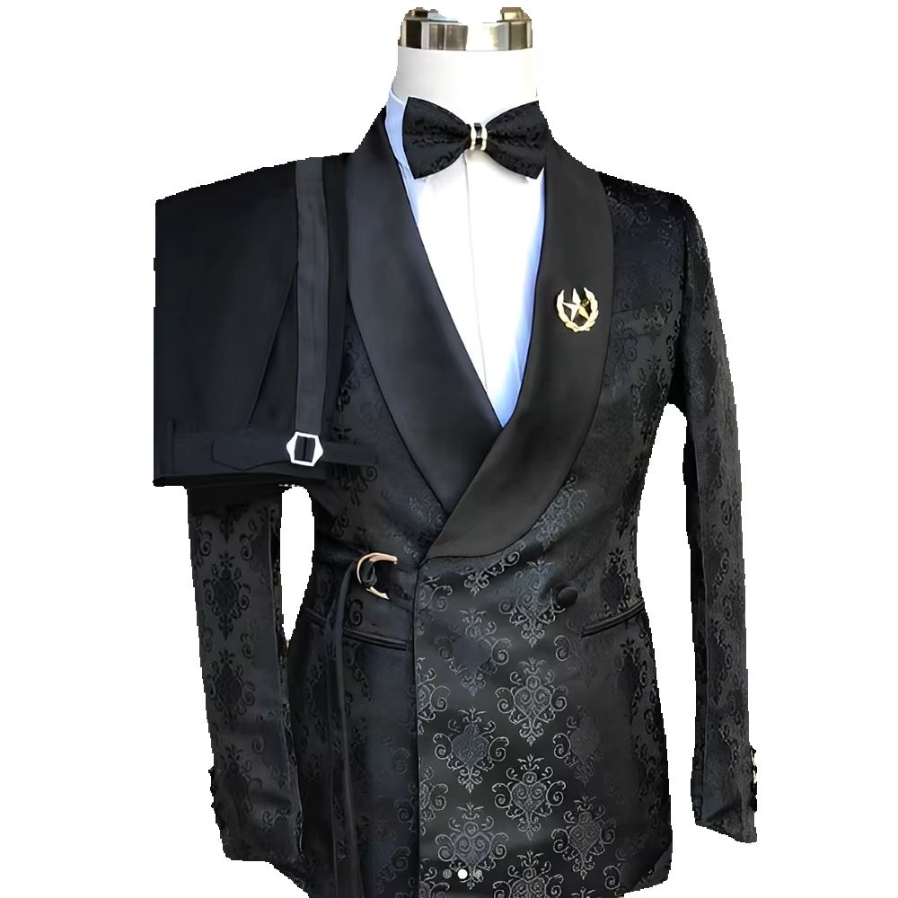 Black Pattern Men's Suit 2-pie - đánh giá và giá Men Formal Wear Wedding
