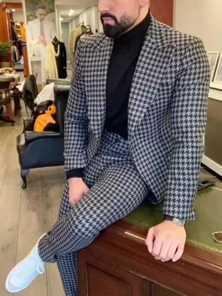 Houndstooth Vintage Men's Suit - đánh giá và giá Men'S Vintage Formal Wear