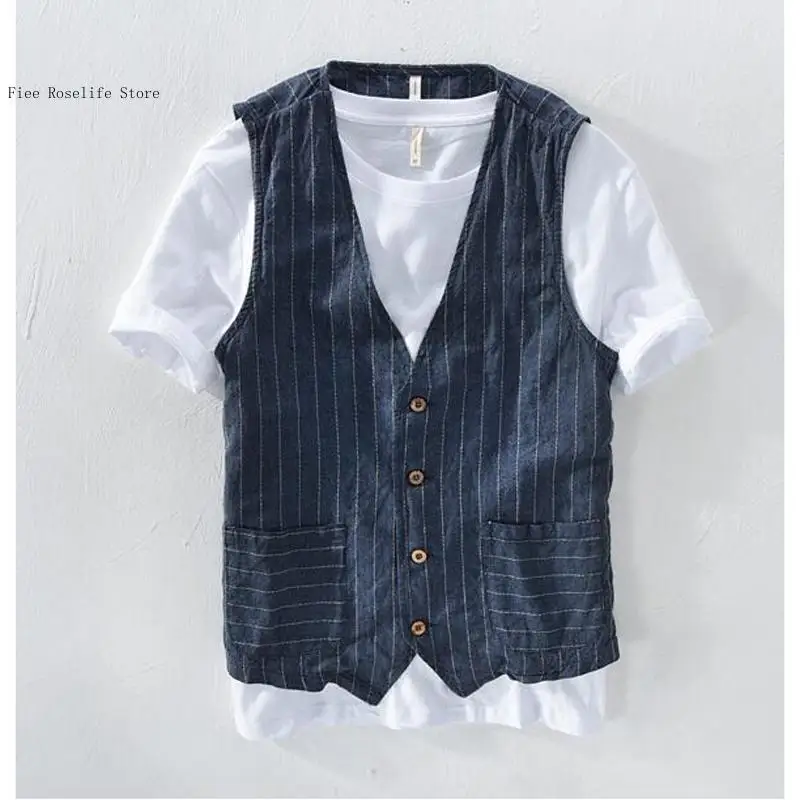 British Casual Linen Vest for  - đánh giá và giá Men Formal Wear For Summer