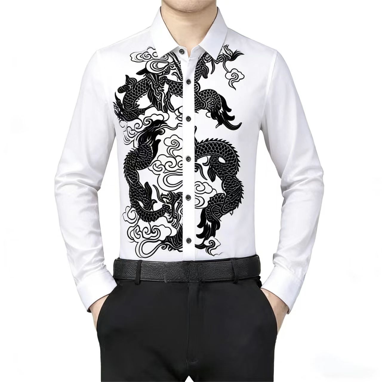 Men's Long Sleeve Shirt Chines - đánh giá và giá Men Formal Party Wear Dress