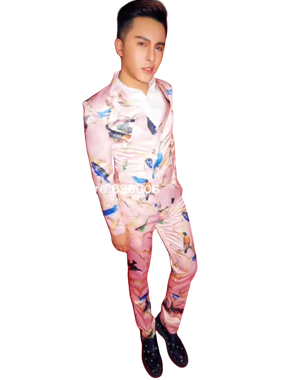 Men's Fashion Flower Pink Bird - đánh giá và giá Men Formal Party Wear Dress