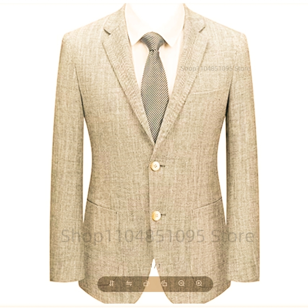 Men's Slim Fit Linen Suit Blaz - đánh giá và giá Men Formal Wear For Summer