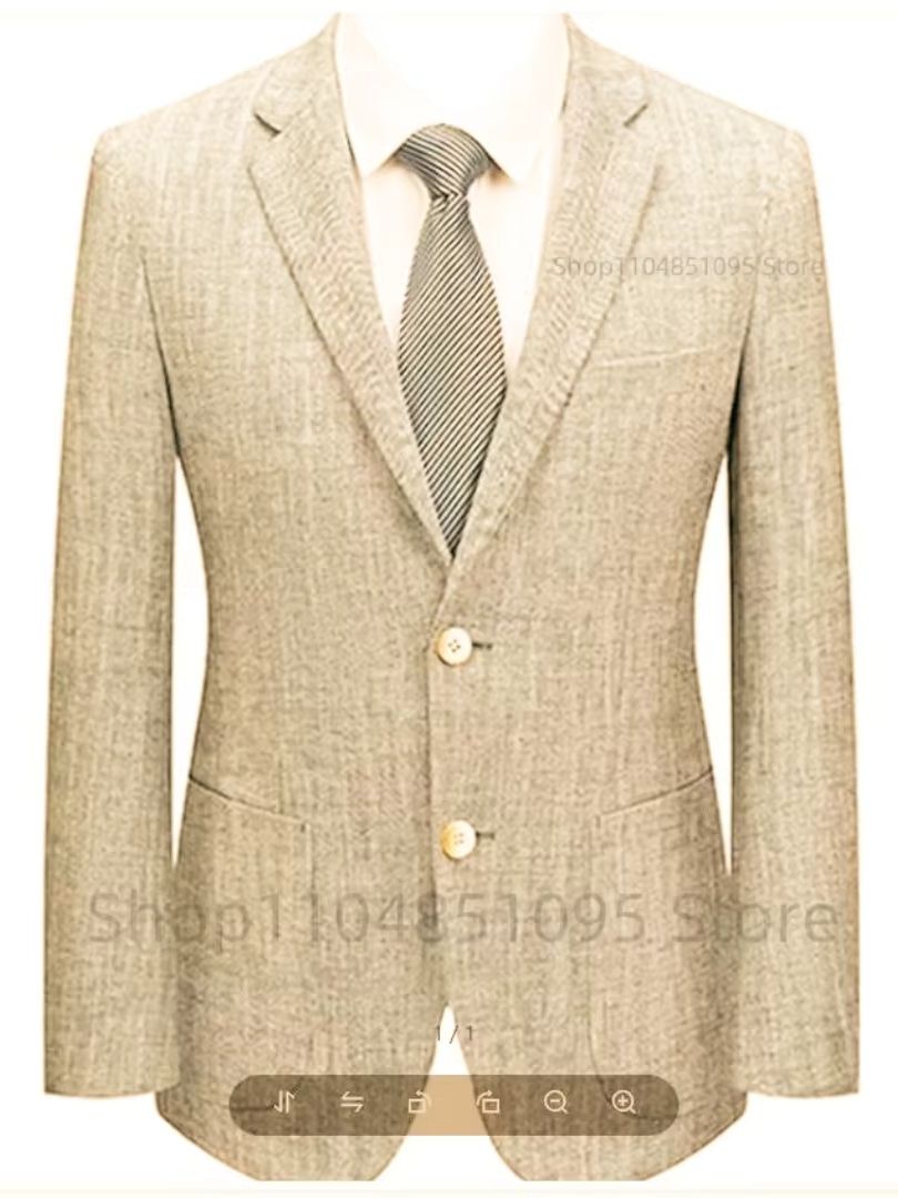 Men's Slim Fit Linen Suit Blaz - đánh giá và giá Men Formal Wear For Summer