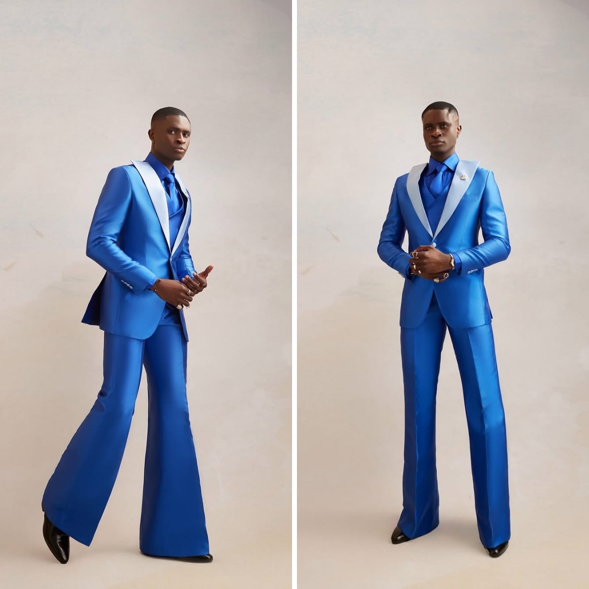 Satin Men Suit Set 3 Pcs Blaze - đánh giá và giá Men Formal Wear Modern