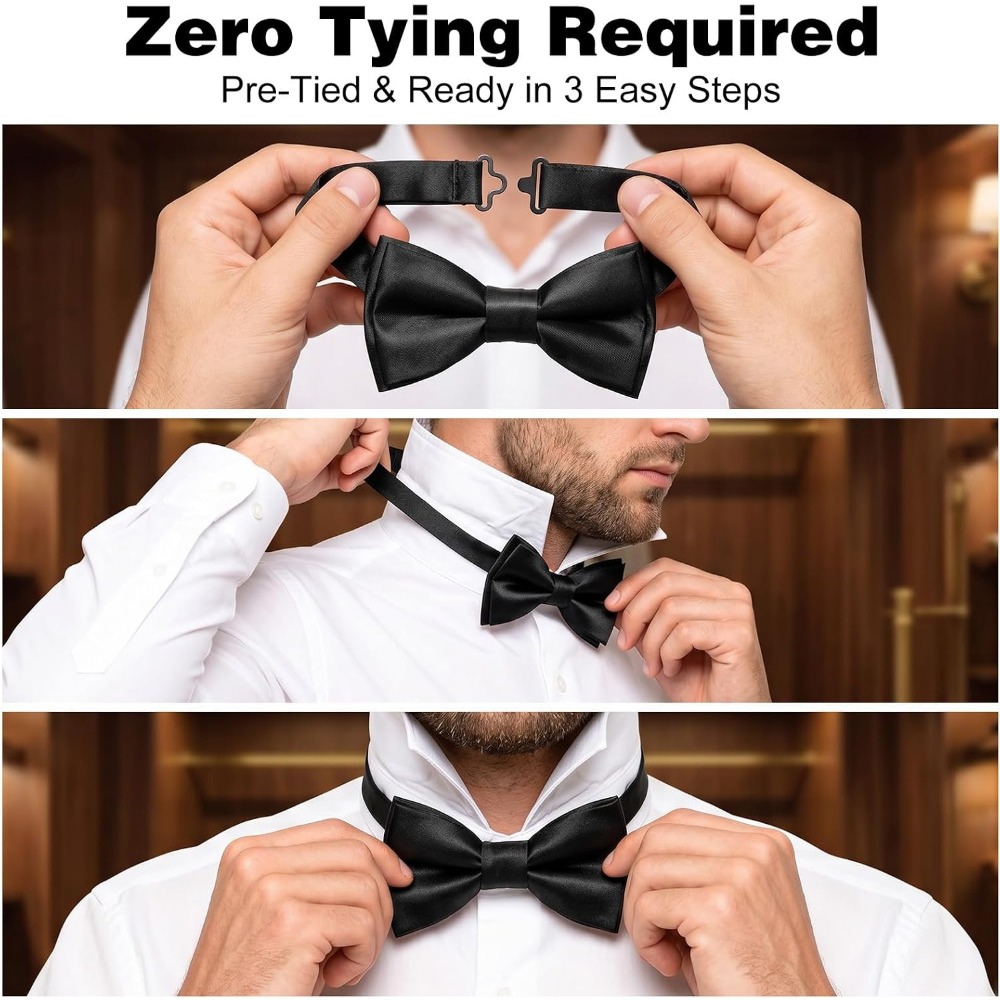 2-Piece Black Bow Ties, Pre-Ti - đánh giá và giá Mens Formal