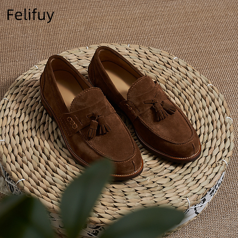 New Brown Men Flat Loafers Cow - đánh giá và giá Men Formal Party Wear Dress
