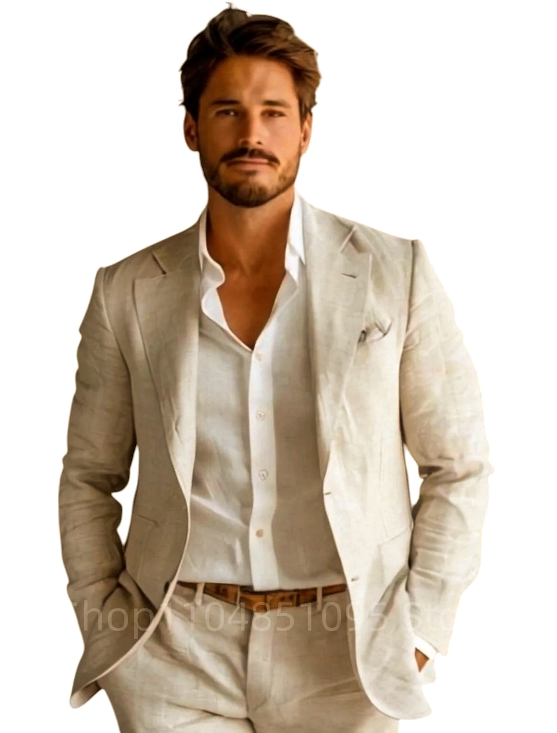 Blue Slim Fit Men's Linen Blaz - đánh giá và giá Men Formal Wear For Summer