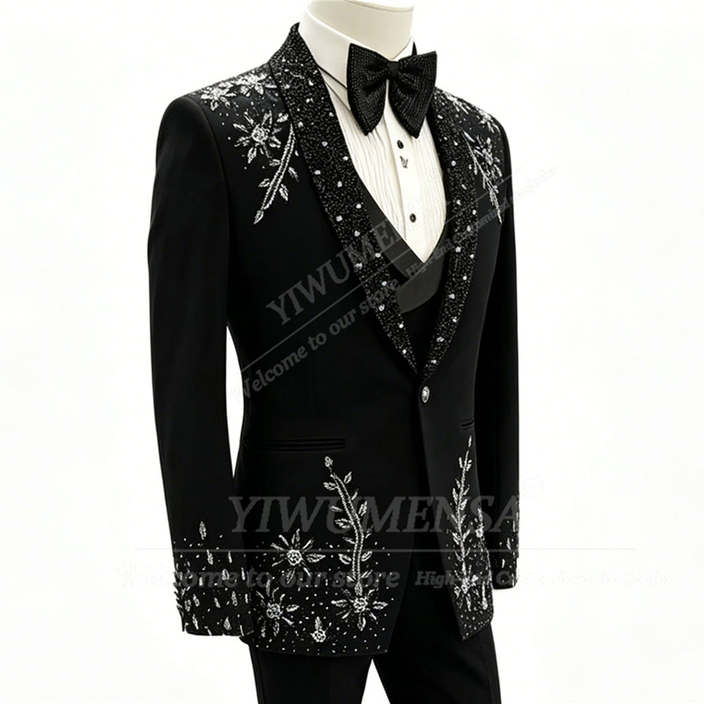 Brilliant Crystals Beading Sui - đánh giá và giá Men'S Formal Dinner Wear