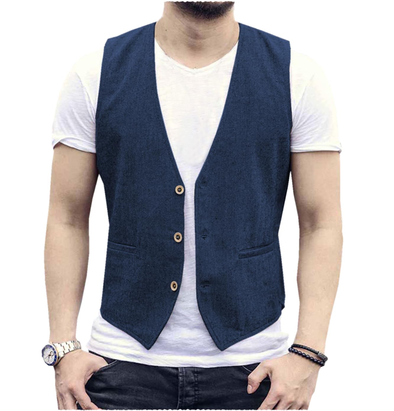 Linen Men Vest Wedding Groom S - đánh giá và giá Men Formal Wear Wedding