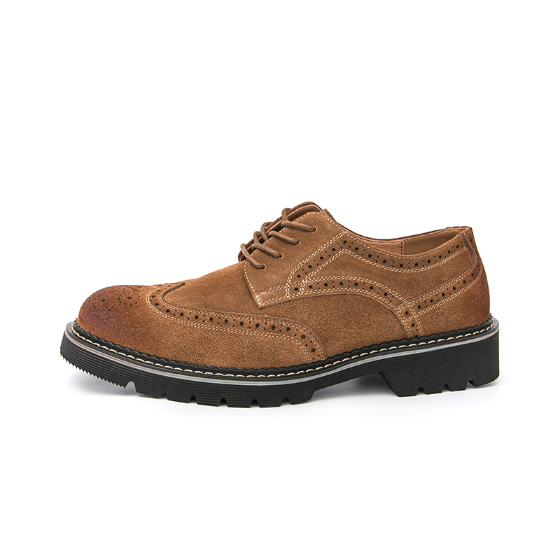 Men's Brown Suede Brogue Oxfor - đánh giá và giá Large Men Formal Wear