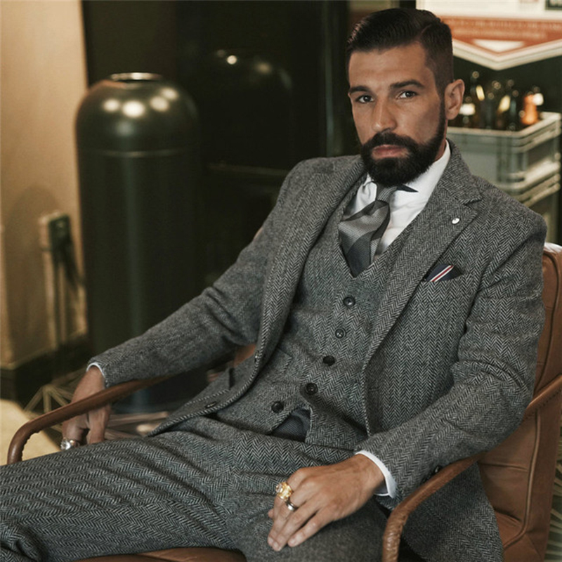 Len Xám Tweed Mùa Đông Dành Ch - đánh giá và giá Men Formal Wear Wedding