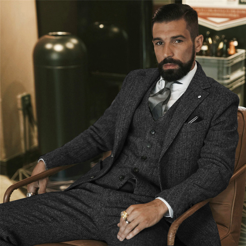 Len Xám Tweed Mùa Đông Dành Ch - đánh giá và giá Men Formal Wear Wedding