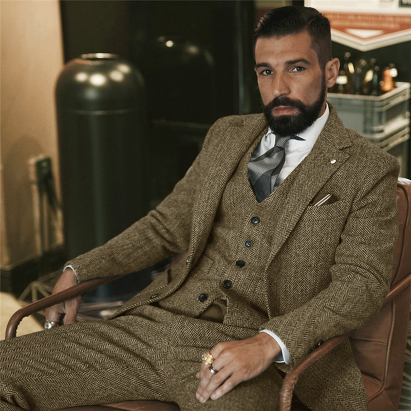 Len Xám Tweed Mùa Đông Dành Ch - đánh giá và giá Men Formal Wear Wedding