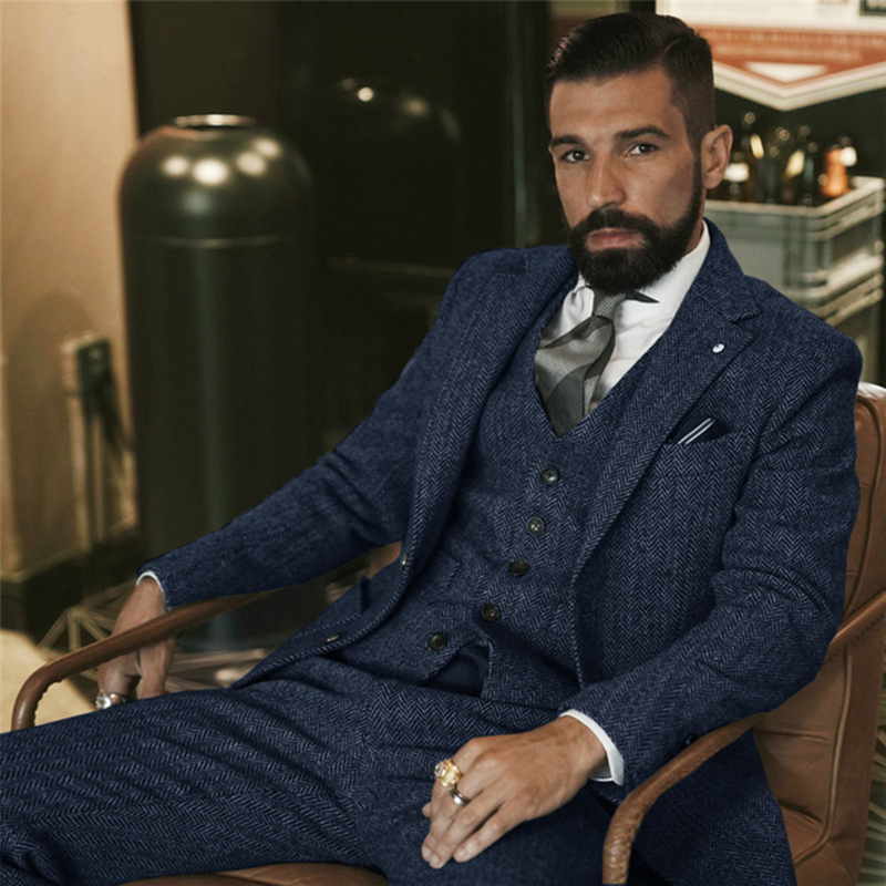 Len Xám Tweed Mùa Đông Dành Ch - đánh giá và giá Men Formal Wear Wedding